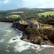 Aerial of Castle from Sea Hi Res