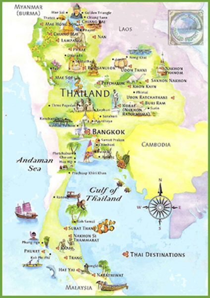 thailand tourist map