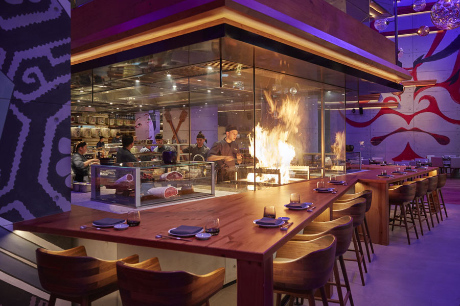 dubai fine dining netsu open kitchen flames