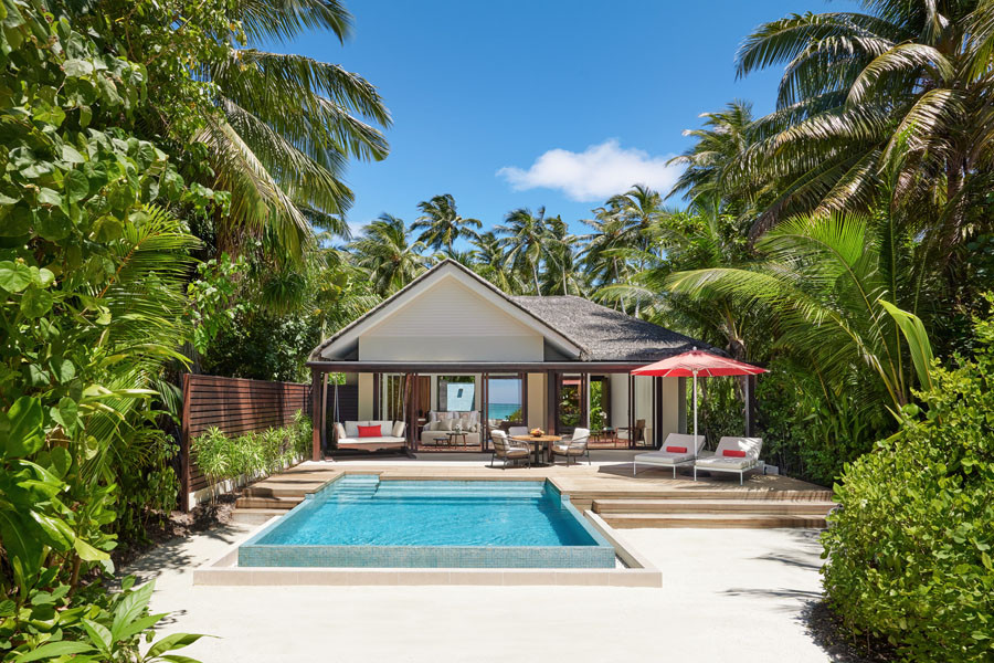 Deluxe Family Beach Pool Villas Front Bliss © Niyama Private Islands